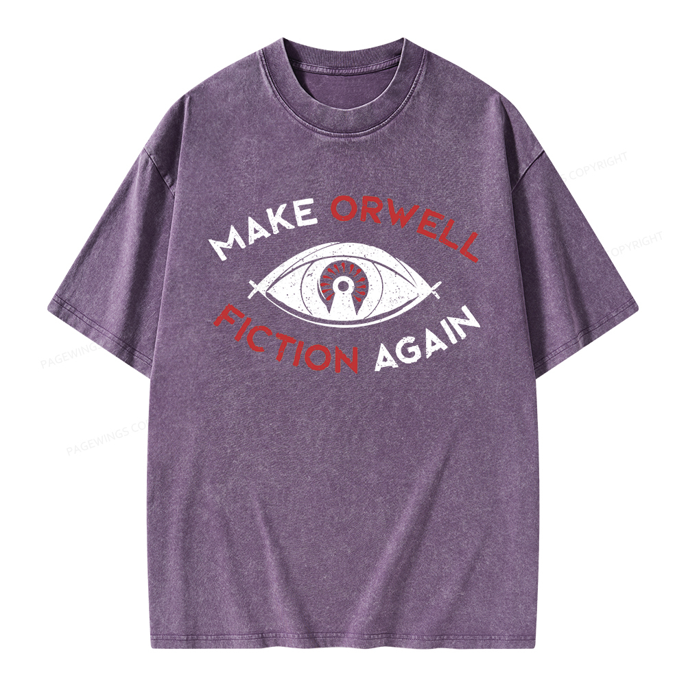Pagewings Make Orwell Fiction Again Unisex Washed T-shirt