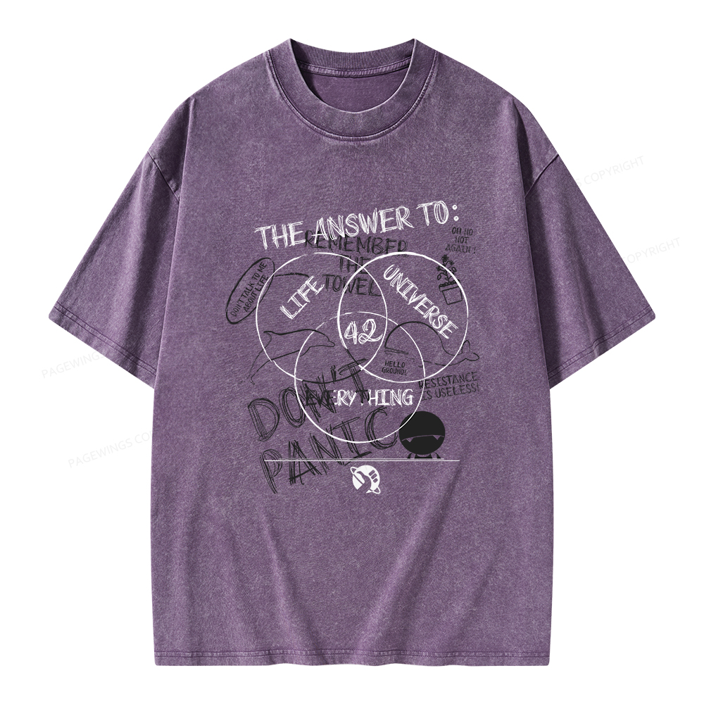 Pagewings The Answer Is 42 Unisex Washed T-shirt