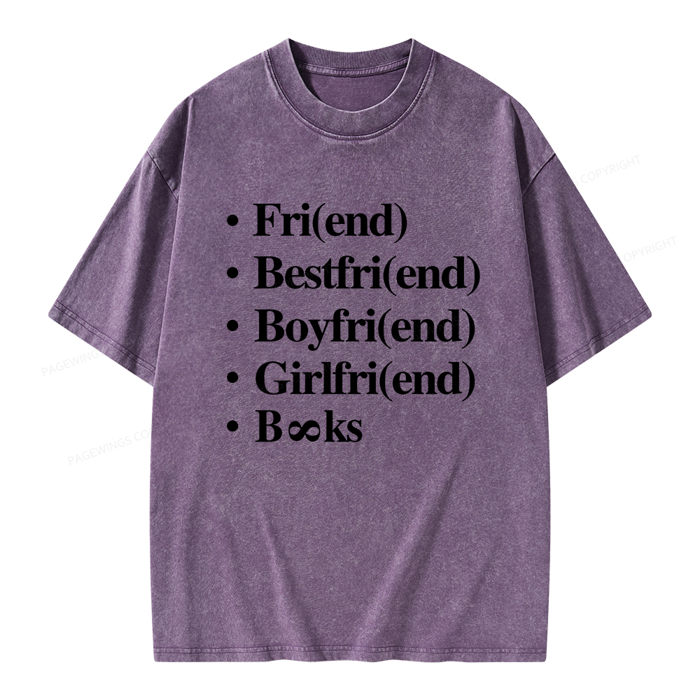 Pagewings Friends Love And Books Matter Unisex Washed T-shirt