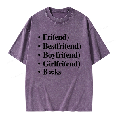 Pagewings Friends Love And Books Matter Unisex Washed T-shirt