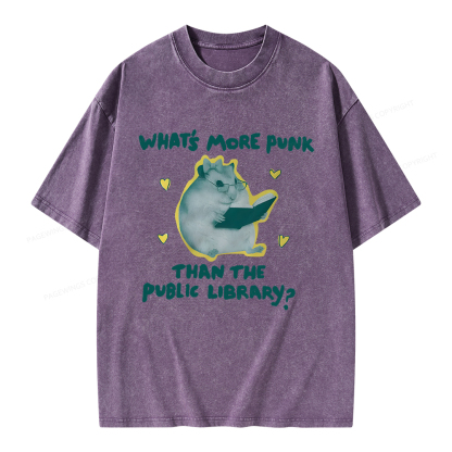 Pagewings What’s More Punk Than The Public Library Unisex Washed T-shirt