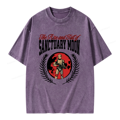 Pagewings The Rise and Fall of Sanctuary Moon Unisex Washed T-shirt