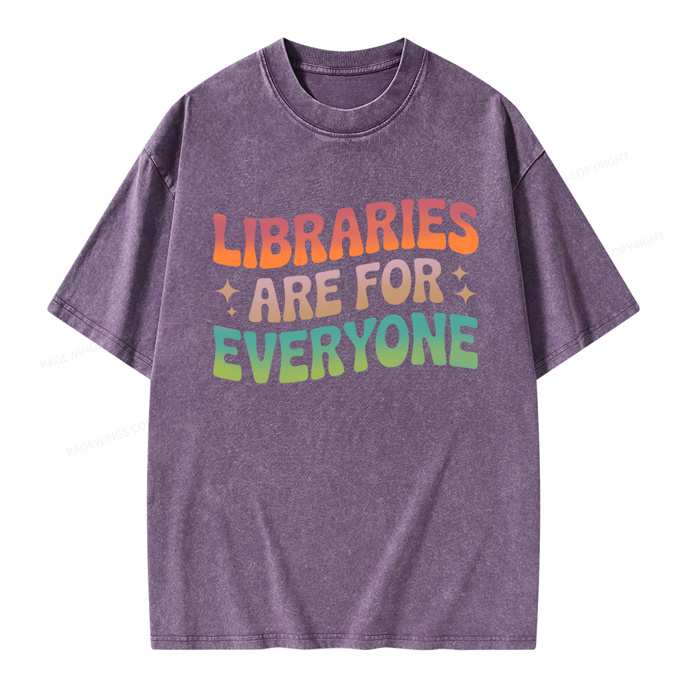 Pagewings Libraries Are For Everyone Unisex Washed T-shirt