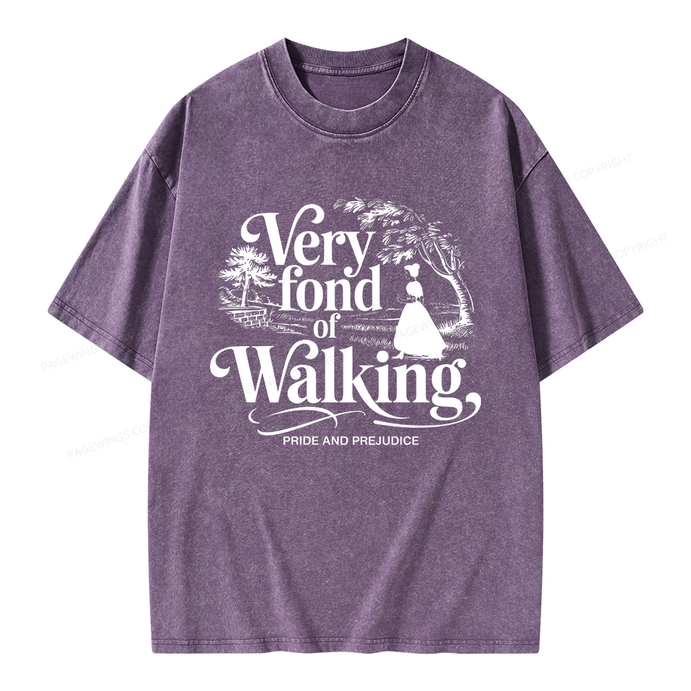 Pagewings Very Fond Of Walking Unisex Washed T-shirt