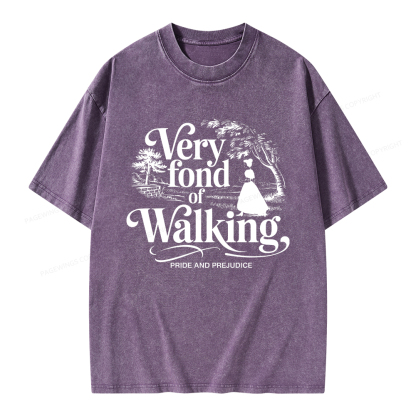 Pagewings Very Fond Of Walking Unisex Washed T-shirt
