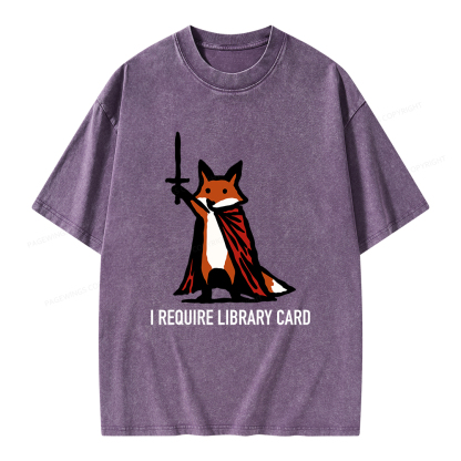 Pagewings I Require Library Card Unisex Washed T-shirt