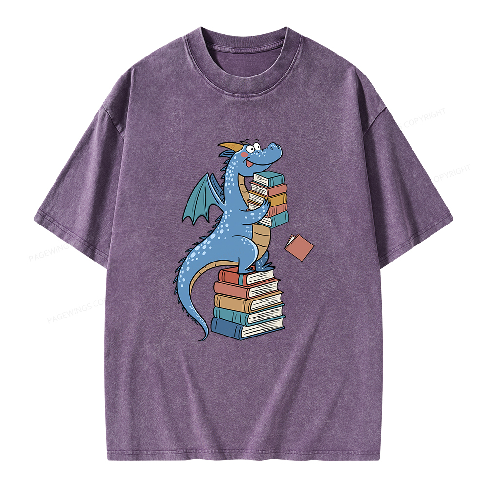 Pagewings Book Dinosaurs Unisex Washed T-shirt