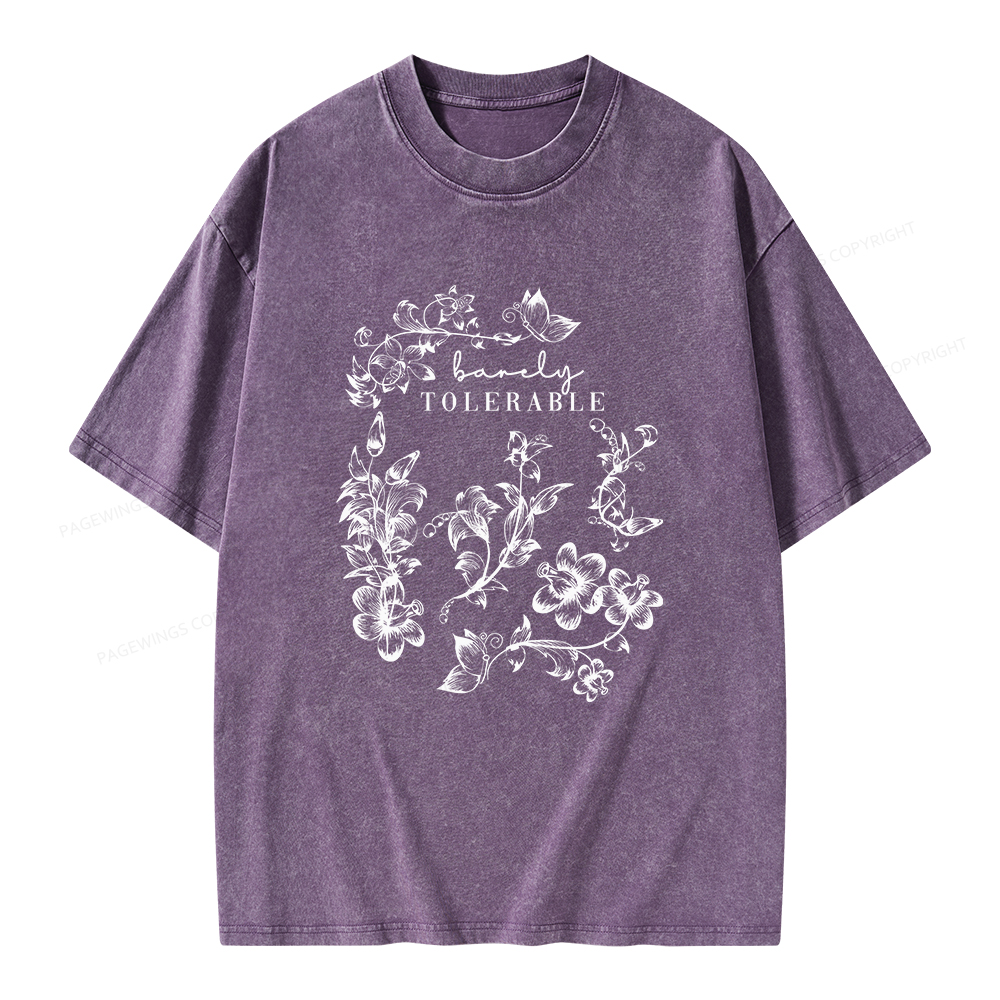 Pagewings Barely Tolerable Unisex Washed T-shirt