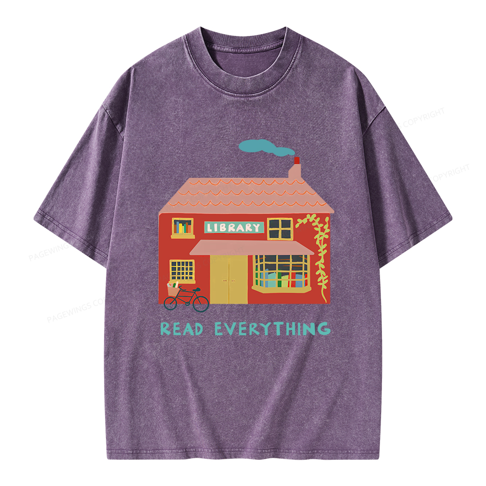 Pagewings Read Everything T-Shirt Unisex Washed T-shirt