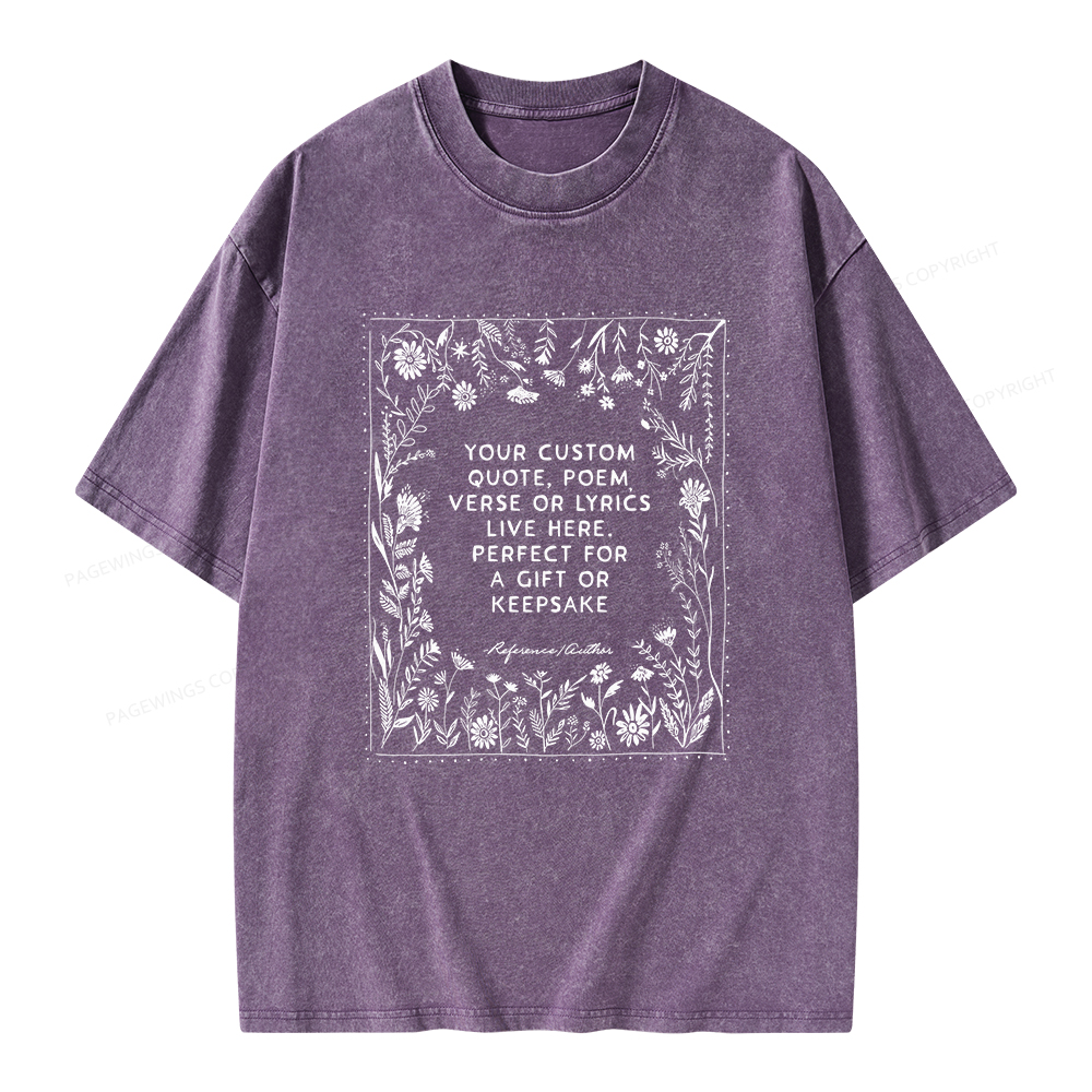 Pagewings Personalized Quote Unisex Washed T-shirt