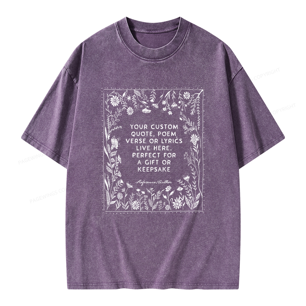 Pagewings Personalized Quote Unisex Washed T-shirt