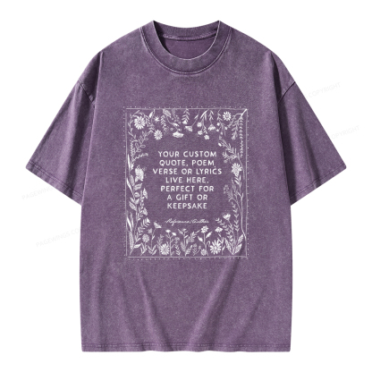Pagewings Personalized Quote Unisex Washed T-shirt