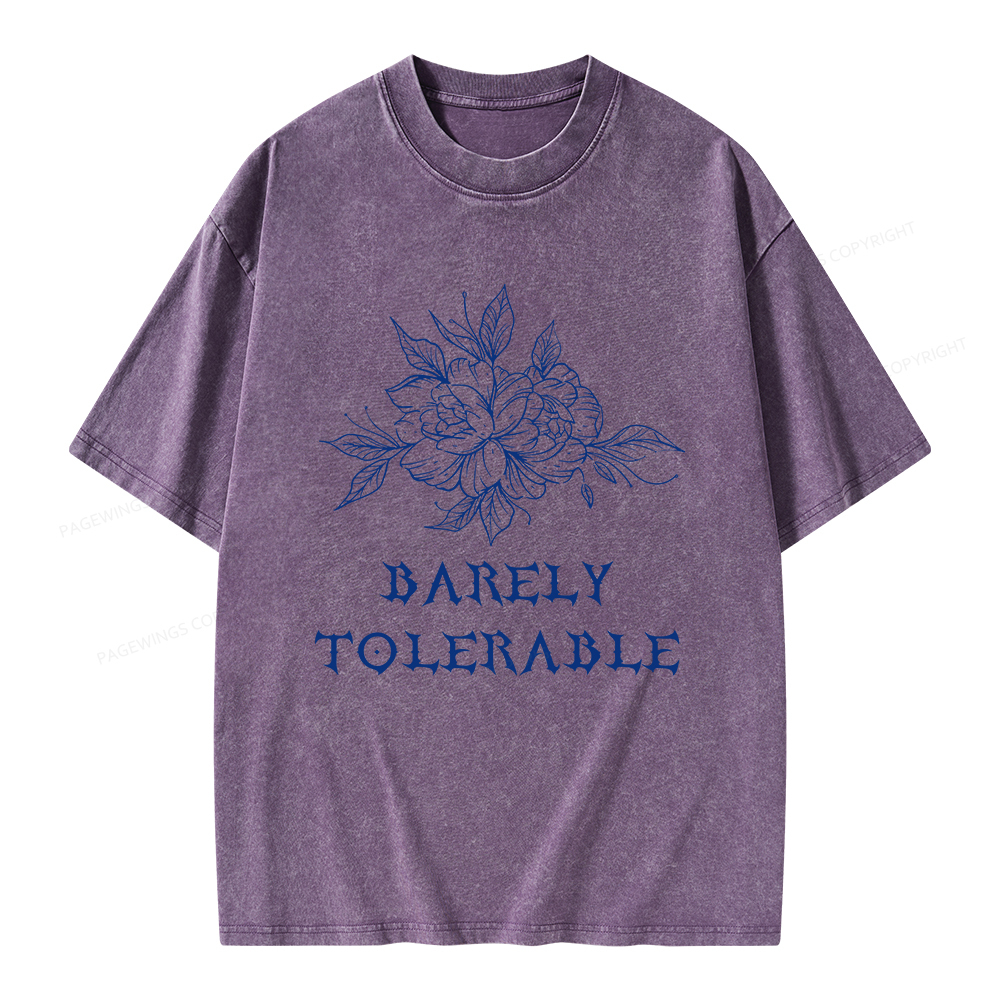 Pagewings Barely Tolerable Unisex Washed T-shirt
