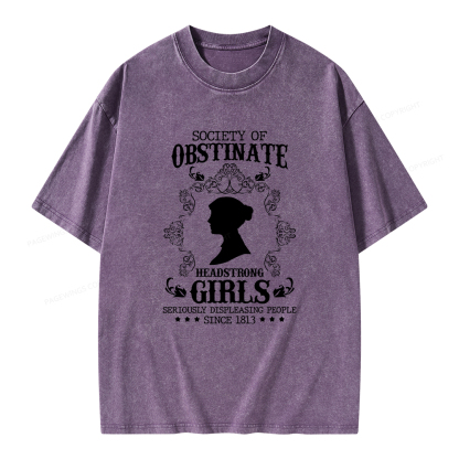 Pagewings Society Of Obstinate Headstrong Girls Unisex Washed T-shirt
