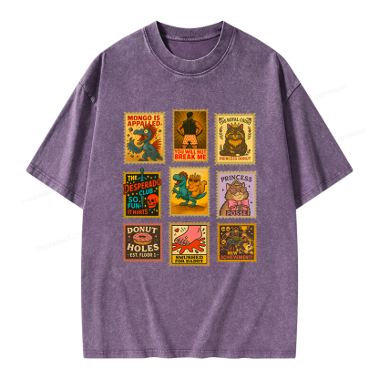 Pagewings Vintage Stamp Unisex Washed T-shirt