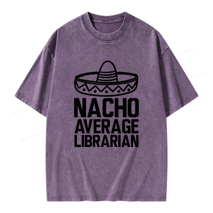 Pagewings Nacho Average Librarian Unisex Washed T-shirt
