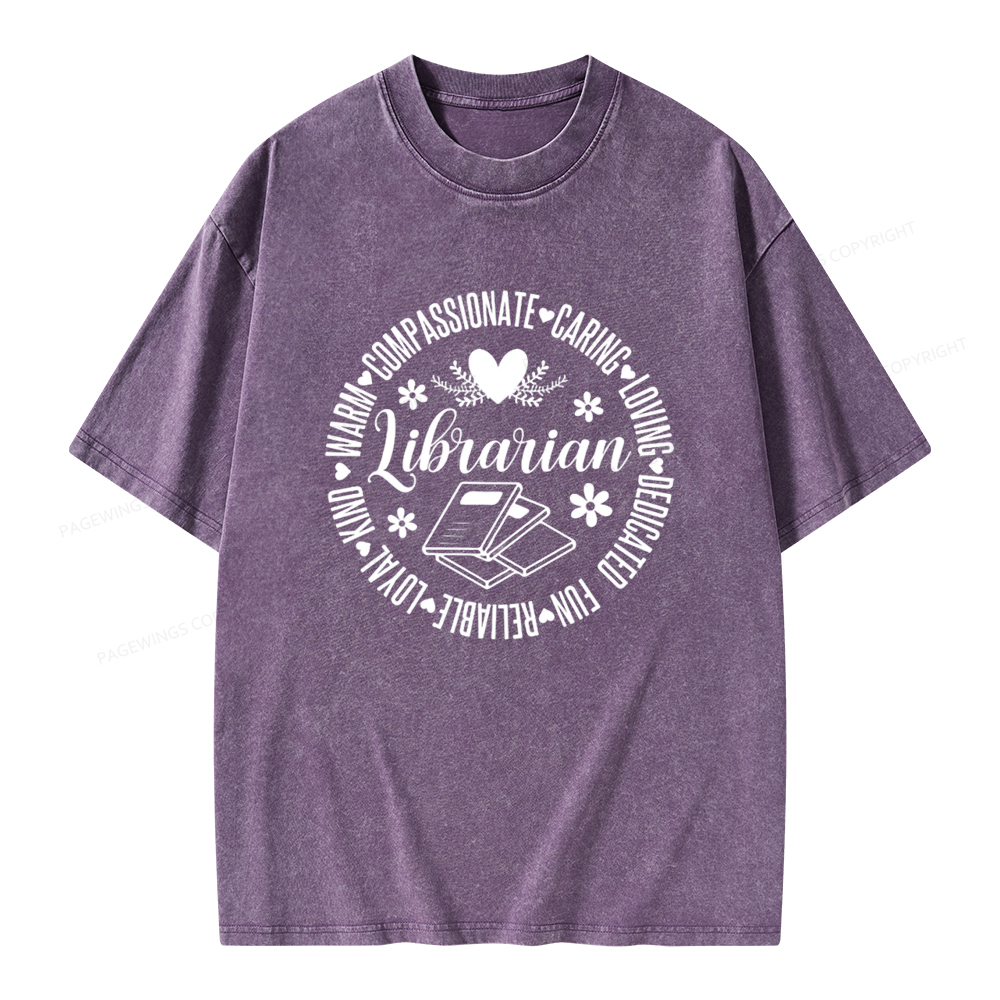 Pagewings Librarian Book Lover Unisex Washed T-shirt