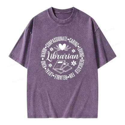 Pagewings Librarian Book Lover Unisex Washed T-shirt