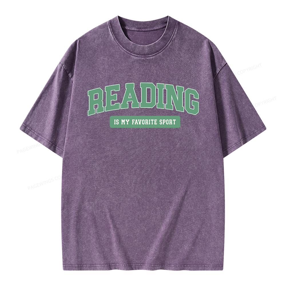Pagewings Reading Is My Favorite Sport Unisex Washed T-shirt