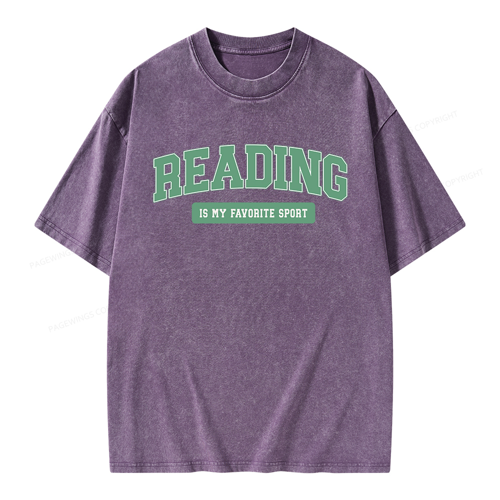 Pagewings Reading Is My Favorite Sport Unisex Washed T-shirt