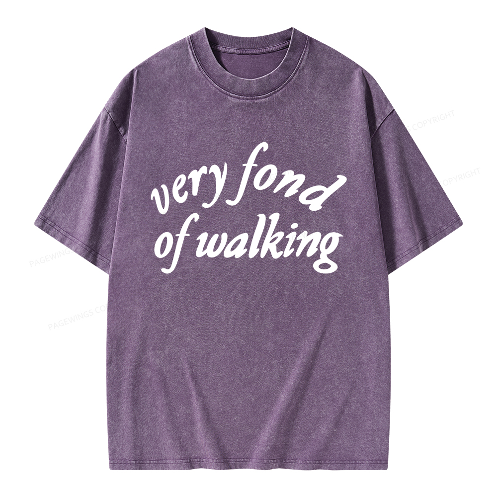 Pagewings Very Fond of Walking Unisex Washed T-shirt