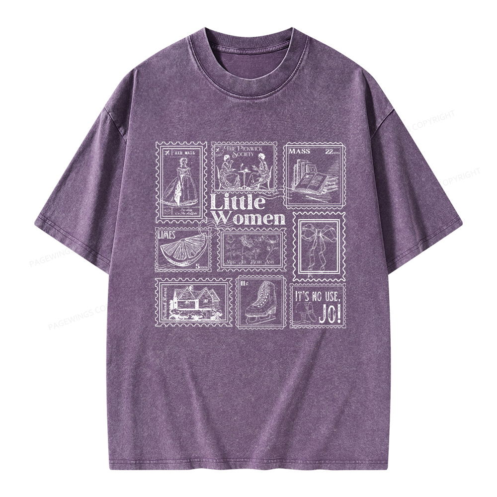 Pagewings Literary Stamp Unisex Washed T-shirt