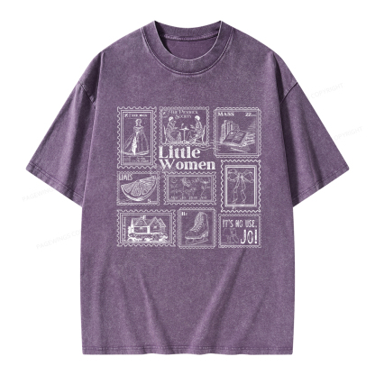 Pagewings Literary Stamp Unisex Washed T-shirt