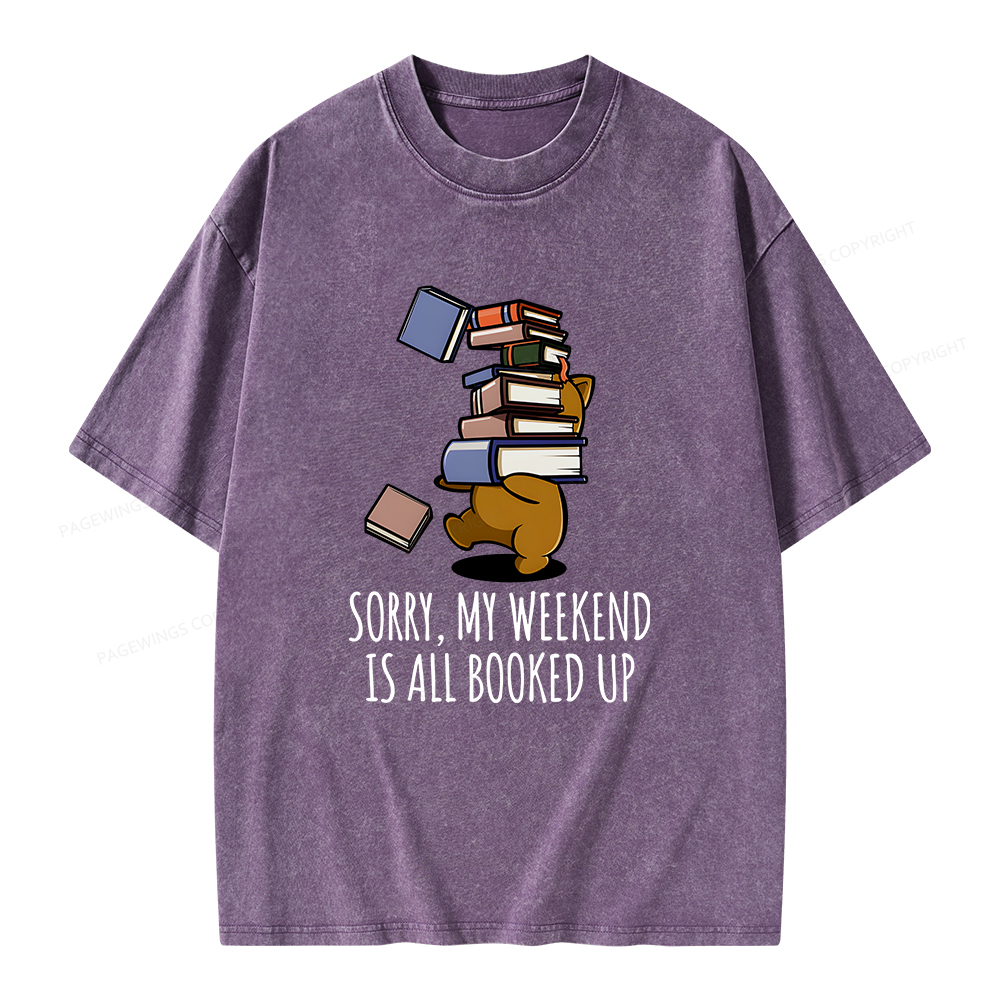 Pagewings Weekend Booked Up Unisex Washed T-shirt