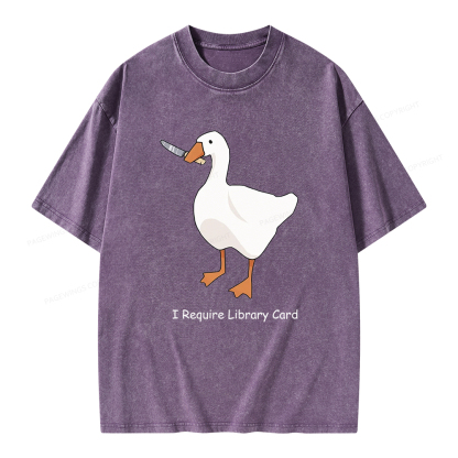 Pagewings I Require Library Card Unisex Washed T-shirt