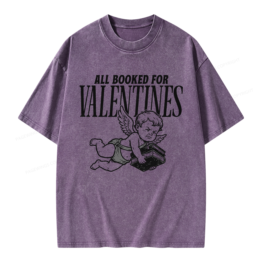 Pagewings All Booked For Valentine's Day Unisex Washed T-shirt