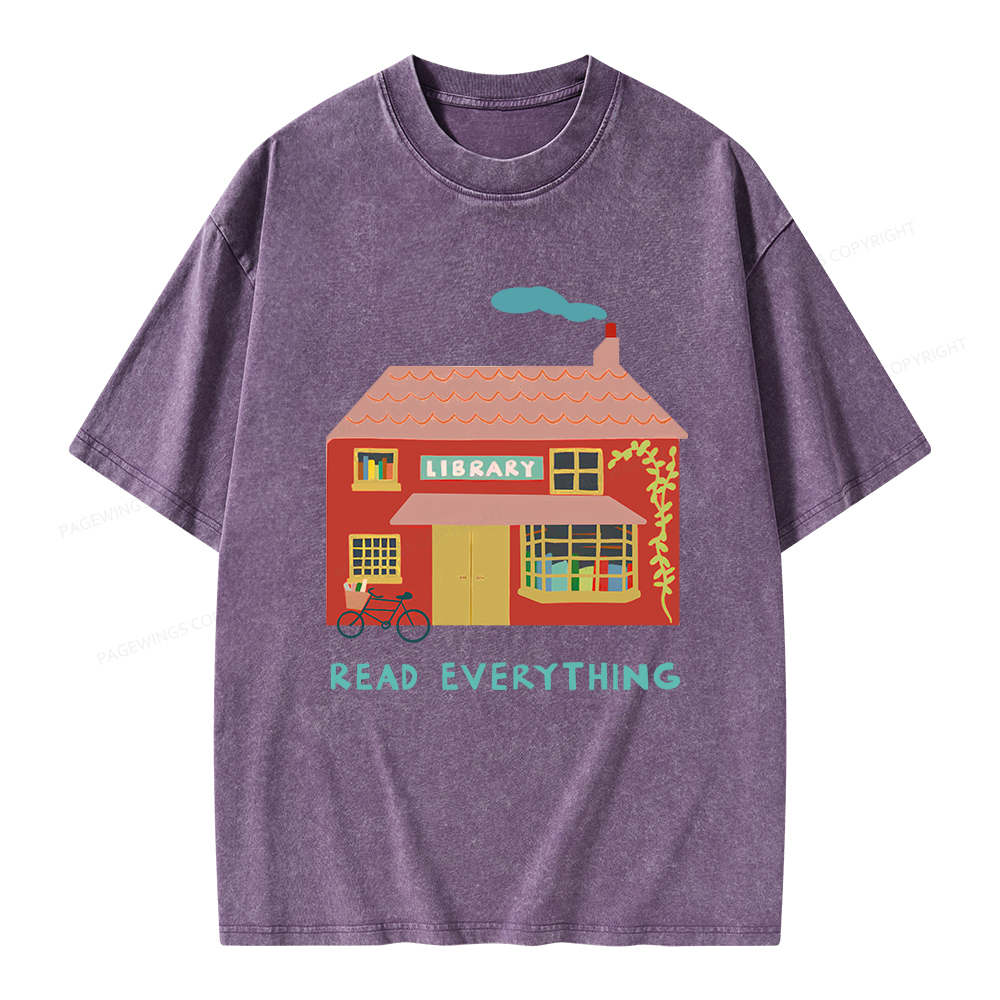 Pagewings Read Everything T-Shirt Unisex Washed T-shirt