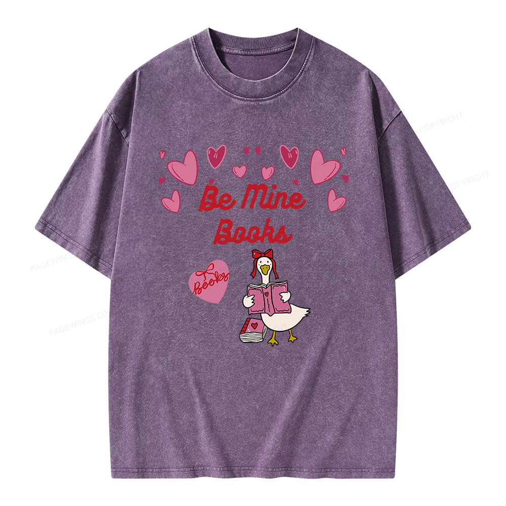 Pagewings Be Mine Books Unisex Washed T-shirt
