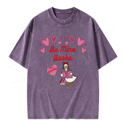 Pagewings Be Mine Books Unisex Washed T-shirt
