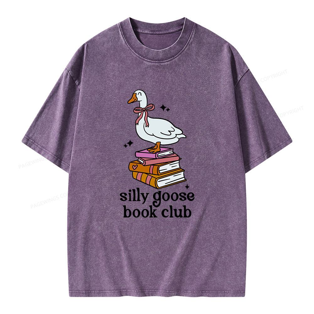 Pagewings Silly Goose Book Club Unisex Washed T-shirt