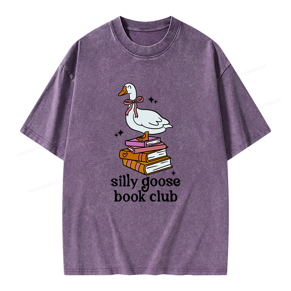 Pagewings Silly Goose Book Club Unisex Washed T-shirt