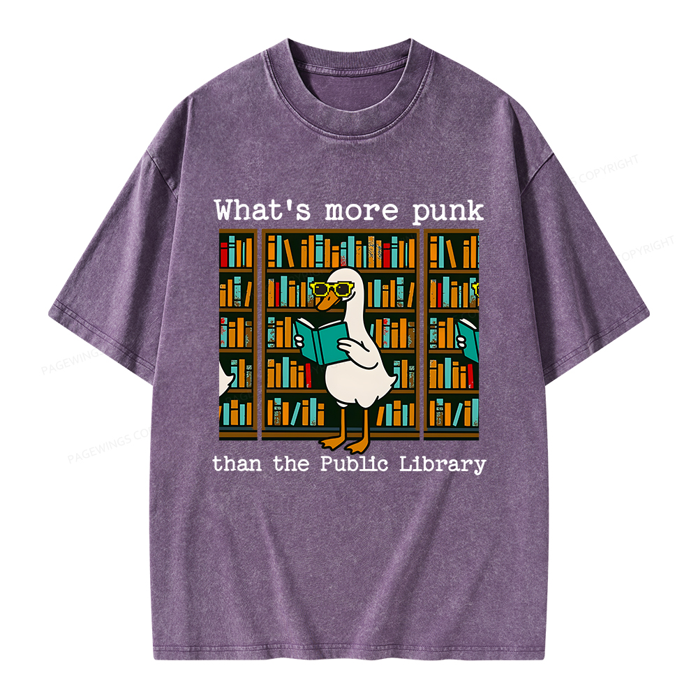 Pagewings What’s More Punk Than the Public Library Unisex Washed T-shirt