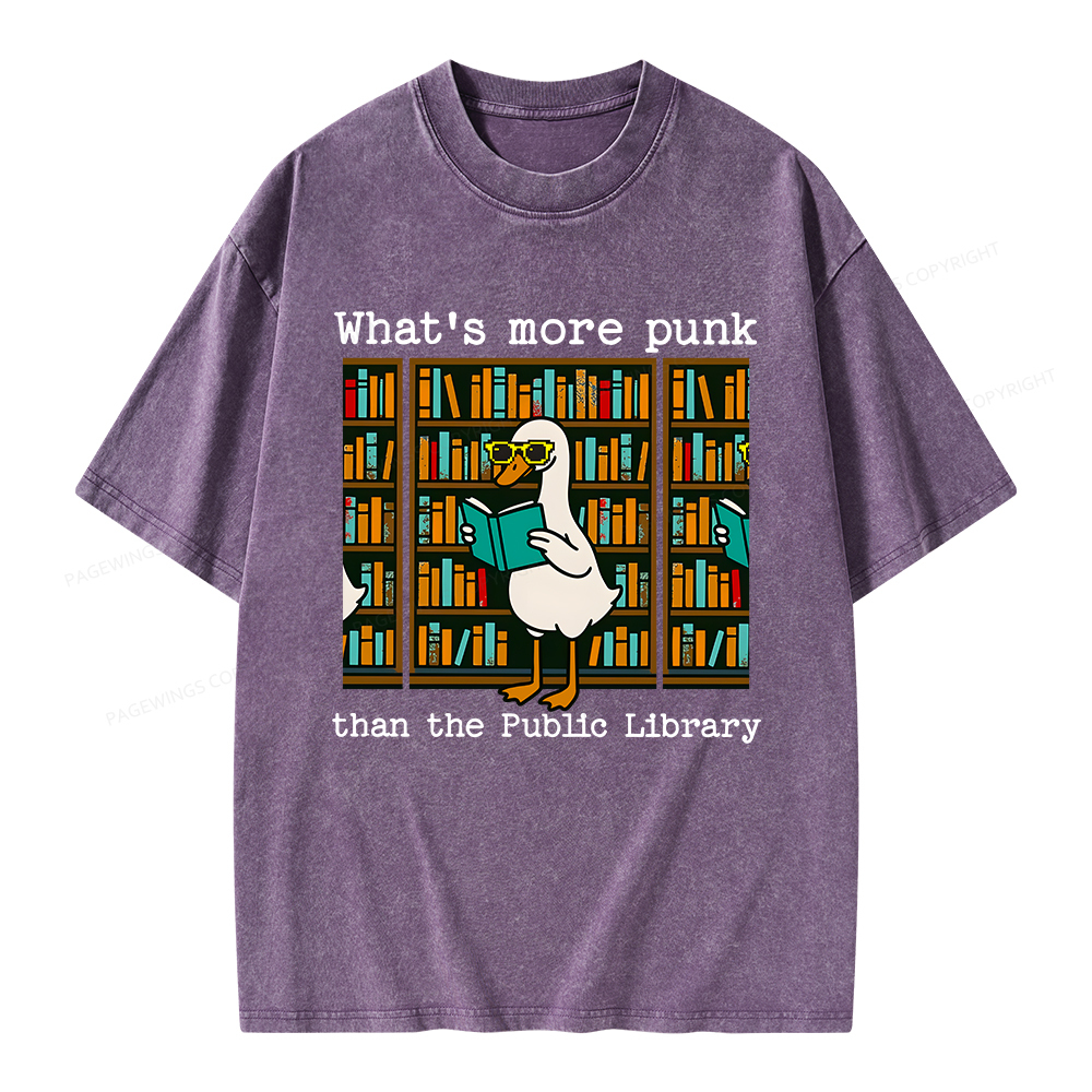 Pagewings What’s More Punk Than the Public Library Unisex Washed T-shirt