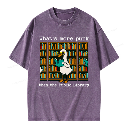 Pagewings What’s More Punk Than the Public Library Unisex Washed T-shirt