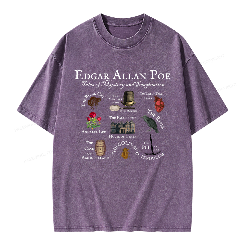 Pagewings Gothic Novel Lover Unisex Washed T-shirt