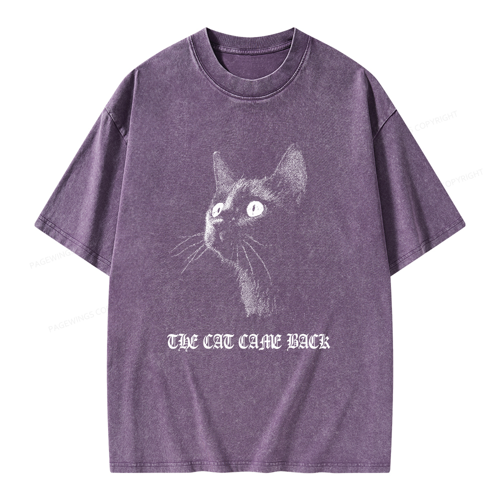 Pagewings The Cat Came Back Unisex Washed T-shirt
