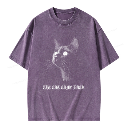 Pagewings The Cat Came Back Unisex Washed T-shirt