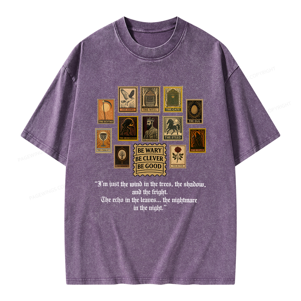 Pagewings Be Wary Be Clever Be Good Unisex Washed T-shirt