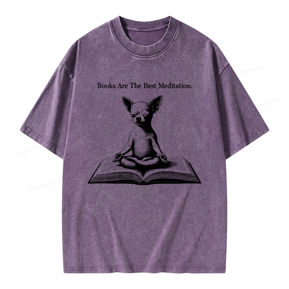 Pagewings Books Are The Best Meditation Unisex Washed T-shirt