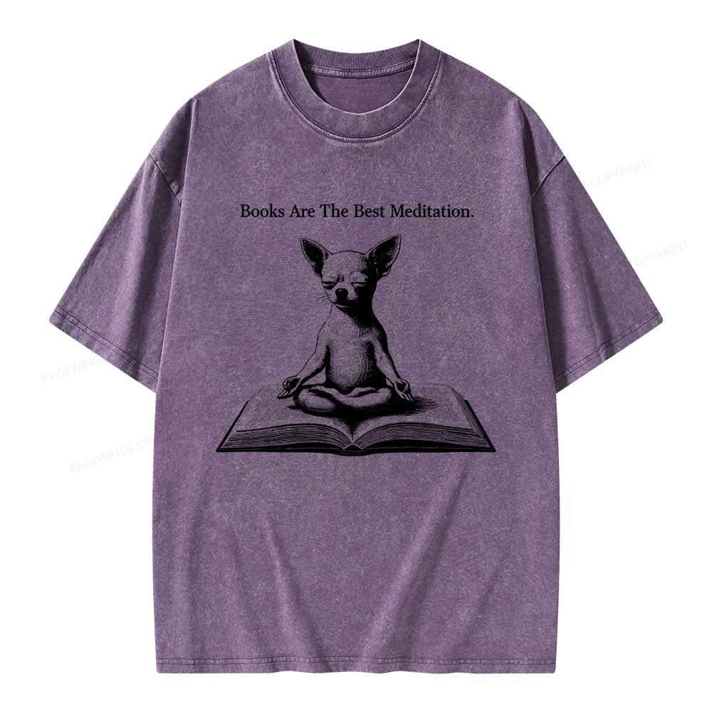 Pagewings Books Are The Best Meditation Unisex Washed T-shirt