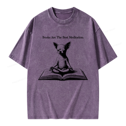 Pagewings Books Are The Best Meditation Unisex Washed T-shirt