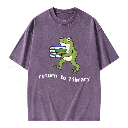 Pagewings Return to Library Unisex Washed T-shirt