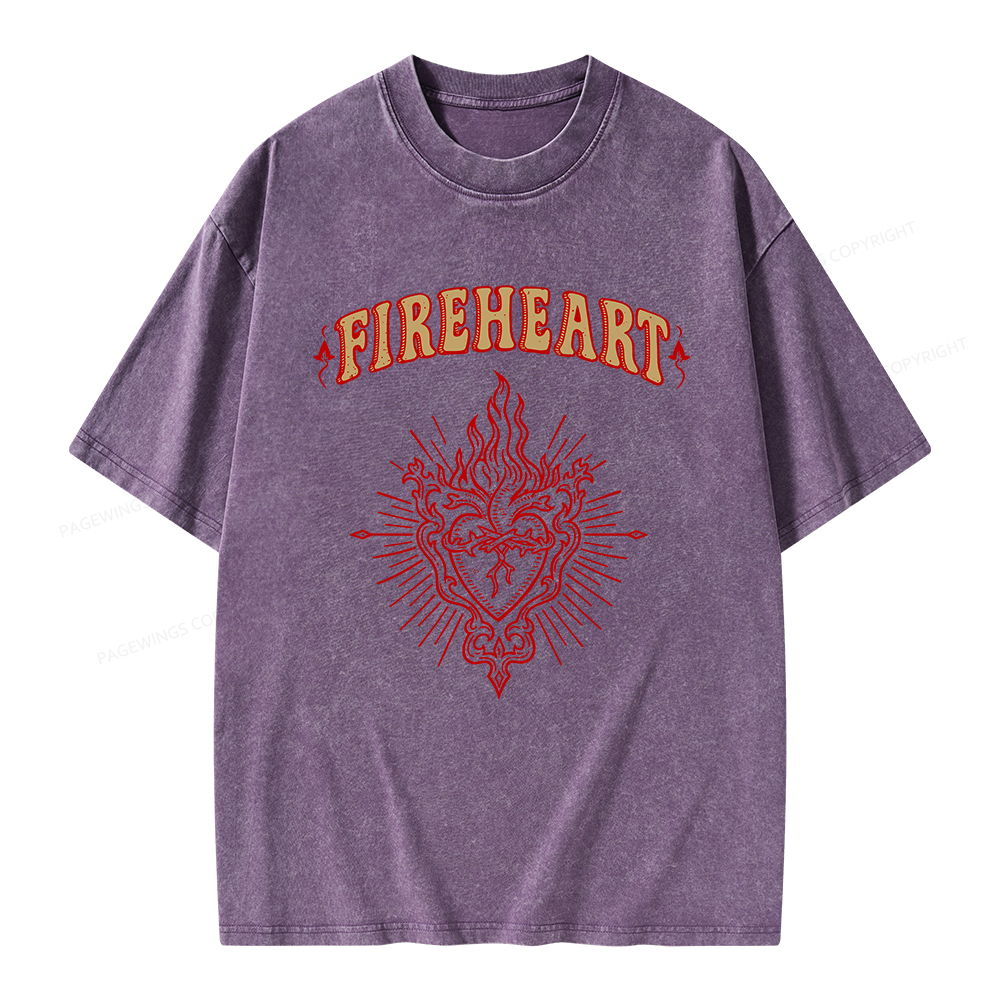 Pagewings Fireheart Unisex Washed T-shirt