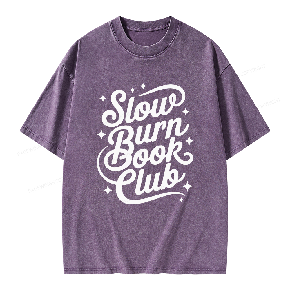 Pagewings Slow Burn Book Club Unisex Washed T-shirt