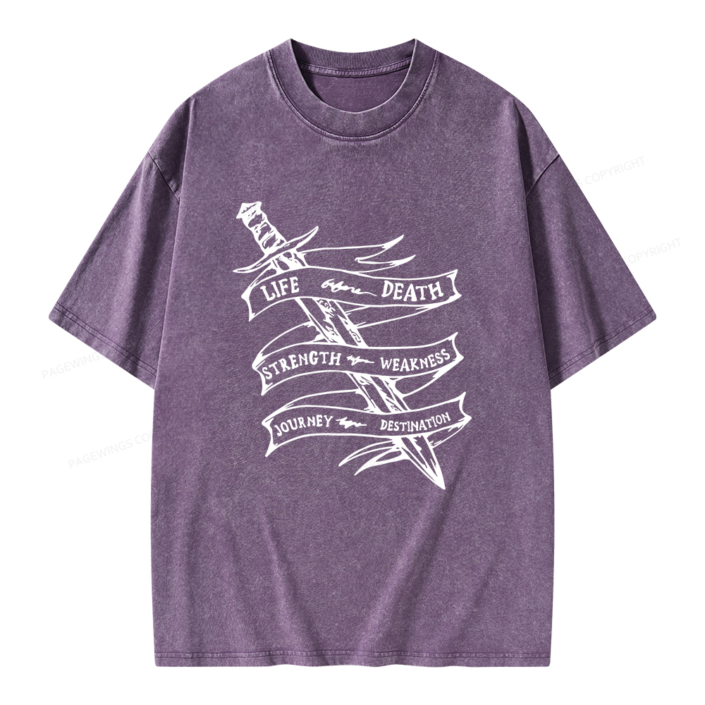 Pagewings Life Before Death Unisex Washed T-shirt