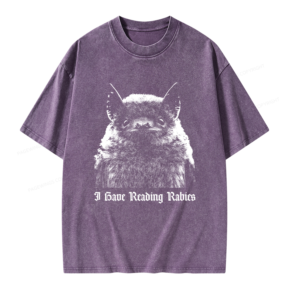 Pagewings I Have Reading Rabies Unisex Washed T-shirt